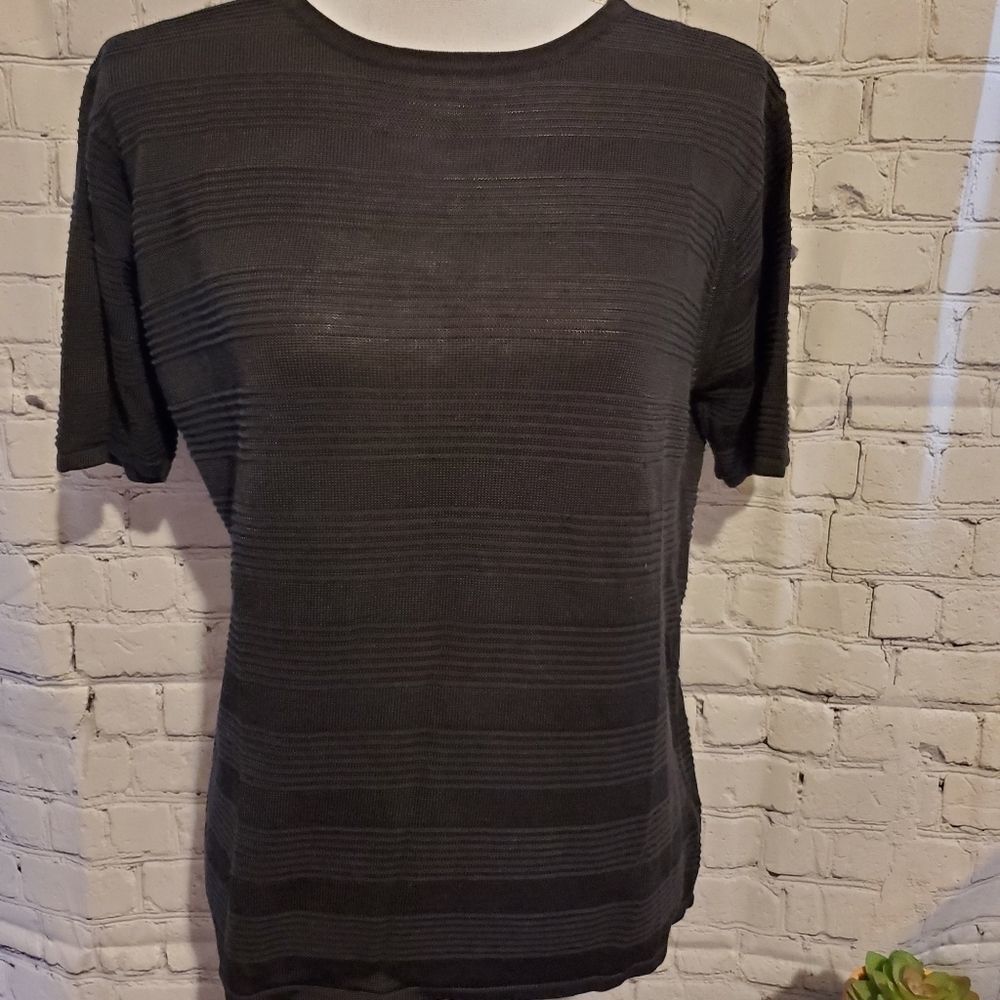 Real Clothes Ribbed Black Top  Large